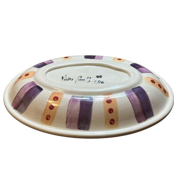 Vintage Vicki Carroll Oval Serving Pottery Platter Hand Painted & Signed 1996 - Picture 4 of 6